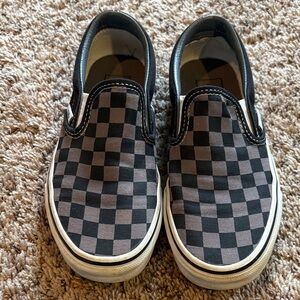 Vans Black and Gray Checkered Kids Sneakers